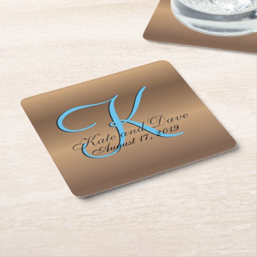 Bronze Monogram Amazing Fab Kartonnen Onderzetters (Schuin)