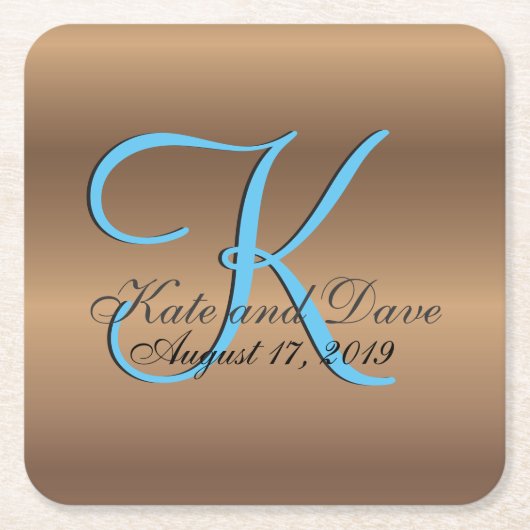 Bronze Monogram Amazing Fab Kartonnen Onderzetters (Voorkant)