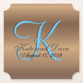 Bronze Monogram Amazing Fab Ronde Kartonnen Onderzetter