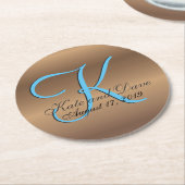 Bronze Monogram Amazing Fab Ronde Kartonnen Onderzetter (Gebogen)