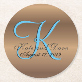 Bronze Monogram Amazing Fab Ronde Kartonnen Onderzetter