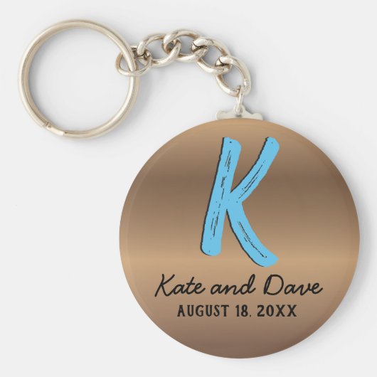 Bronze Monogram Amazing Fab Sleutelhanger (Voorkant)