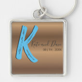 Bronze Monogram Amazing New Epic Wedding Fab Sleutelhanger (Voorkant)