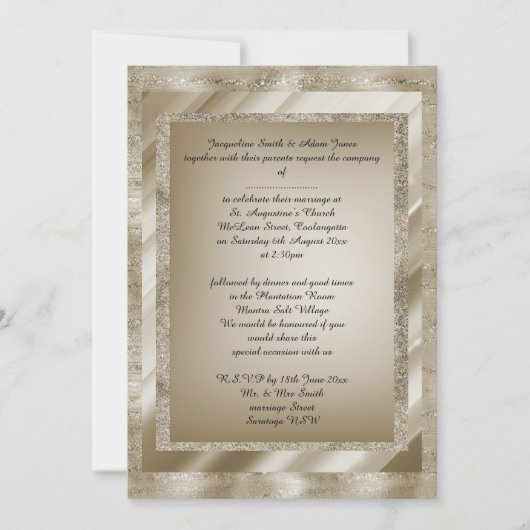 Bronze Multi Patterned elegant bruiloft Kaart (Voorkant)