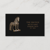 Bronze Mustang Professional Barber Shop Qr Code Visitekaartje (Voorkant)
