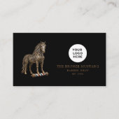 Bronze Mustang Professional Barber Shop Qr Code Visitekaartje (Voorkant)