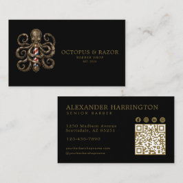 Bronze Octopus Professional Kapperszaak Qr Code Visitekaartje