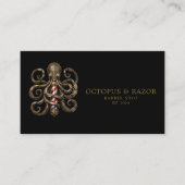 Bronze Octopus Professional Kapperszaak Qr Code Visitekaartje (Voorkant)