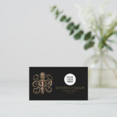 Bronze Octopus Professionele Kapper Qr Code Visitekaartje (Staand voorkant)
