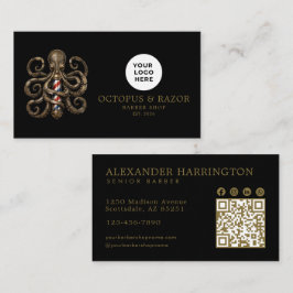 Bronze Octopus Professionele Kapper Qr Code Visitekaartje