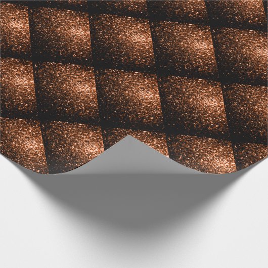Bronze Oranje bruine glitter sparkles beton patroo Cadeaupapier (Hoek)