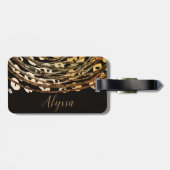 Bronze Oranje Cheetah Animal Print Exotic Print Bagagelabel (Achterkant horizontaal)