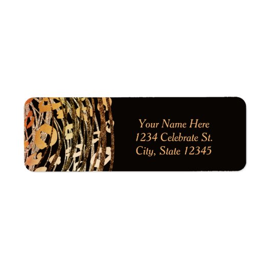 Bronze Oranje Cheetah Exotic Party Invitation Etiket (Voorkant)