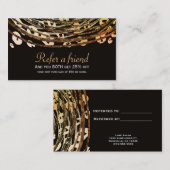 Bronze Oranje Cheetah Exotic Refer een Vriendcliën Aanbevelingskaartje (Voorkant / Achterkant)