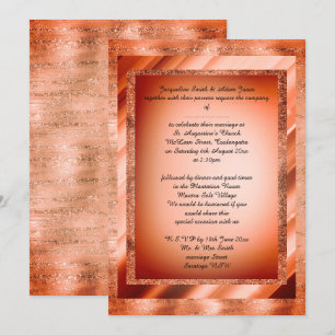 Bronze Oranje Multi Pattered elegant bruiloft Kaart
