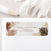 Bronze Palm Fan Bohemian Botanical Border Etiket (Insitu)