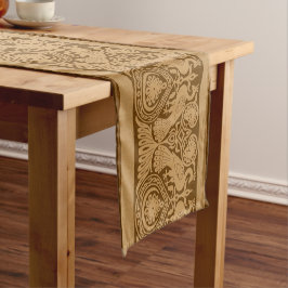 Bronze Peacocks Table Runner Korte Tafelloper
