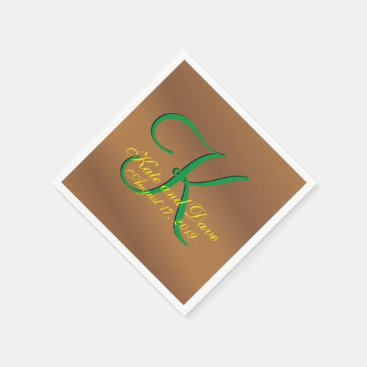 Bronze Pecan 3d Monogram Servet (Hoek)