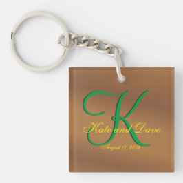Bronze Pecan 3d Monogram Sleutelhanger
