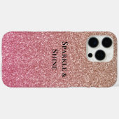 Bronze Pink Faux Glitter Case-Mate iPhone Case (Achterkant (horizontaal))