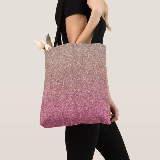 Bronze Pink Faux Glitter Tote Bag (Dichtbij)