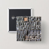 Bronze Plaque Jesus Sagrada Familia Foto BUTTON (Voorkant /achterkant)