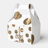 Bronze Polka Dots Roos Gold ONE 1 1e verjaardag Bedankdoosjes (Achterkant)