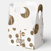 Bronze Polka Dots Roos Gold ONE 1 1e verjaardag Bedankdoosjes (Geopend)