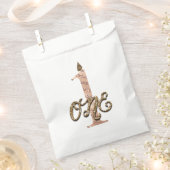 Bronze Polka Dots Roos Gold ONE 1 1e verjaardag Bedankzakje (Geknipt)