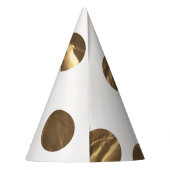 Bronze Polka Dots Roos Gold ONE 1 1e verjaardag Feesthoedjes (Achterkant)