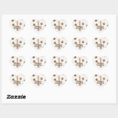 Bronze Polka Dots Roos Gold ONE 1 1e verjaardag Hart Sticker (Vel)