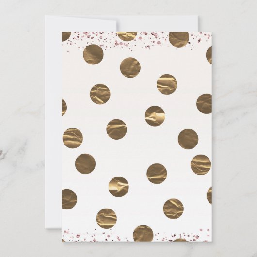 Bronze Polka Dots Roos Gold ONE 1 1e verjaardag Kaart (Achterkant)