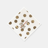 Bronze Polka Dots Roos Gold ONE 1 1e verjaardag Servet (Hoek)