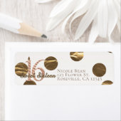 Bronze Polka Dots Roos Gold Sweet 16 Birthday Etiket (Insitu)