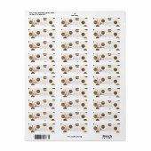 Bronze Polka Dots Roos Gold Sweet 16 Birthday Etiket (Full Sheet)