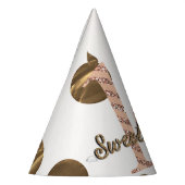 Bronze Polka Dots Roos Gold Sweet 16 Birthday Feesthoedjes (Links)