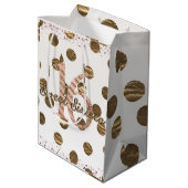 Bronze Polka Dots Roos Gold Sweet 16 Birthday Medium Cadeauzakje (Achterkant Gekanteld)