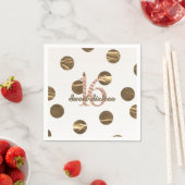 Bronze Polka Dots Roos Gold Sweet 16 Birthday Servetten (Insitu)