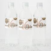 Bronze Polka Dots Roos Gold Sweet 16 Birthday Waterfles Etiket (Flessen)