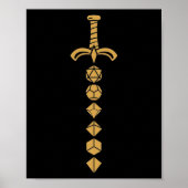 Bronze Polyhedral Dice Sword Tabletop RPG Poster (Voorkant)