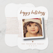 Bronze Prettige feestdagen met kerstfoto Feestdagenkaart (Voorkant / Achterkant)