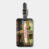 Bronze Rabbit Sculpture met Inspirerend quotes Bagagelabel (Voorkant verticaal)