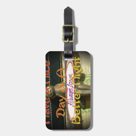 Bronze Rabbit Sculpture met Inspirerend quotes Bagagelabel (Voorkant verticaal)