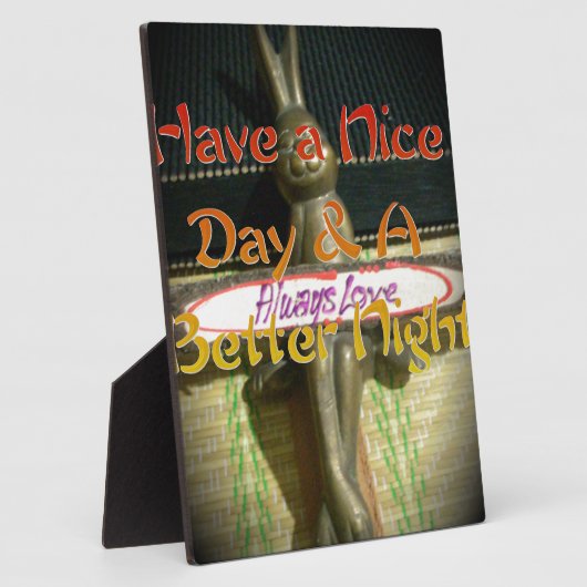 Bronze Rabbit Sculpture met Inspirerend quotes Fotoplaat (Zijkant)