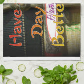 Bronze Rabbit Sculpture met Inspirerend quotes Theedoek (Gevouwen)