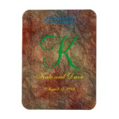 Bronze Red Texture Wedding Magneet (Verticaal)