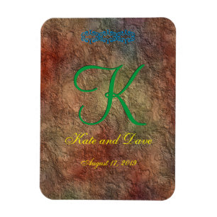 Bronze Red Texture Wedding Magneet