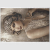 Bronze Roar, Gatsby Flapper Glamour Portret Tissuepapier (Voorkant)