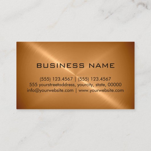 Bronze Roestvrij staal Metaal #2 Visitekaartje (Achterkant)