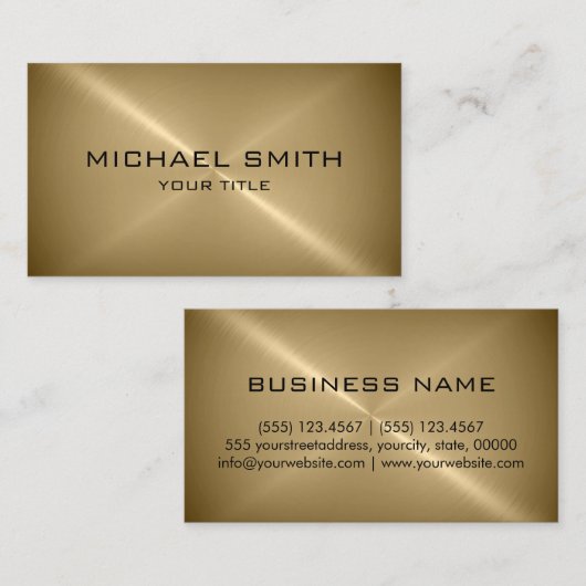 Bronze Roestvrij staal Metaal Visitekaartje (Voorkant / Achterkant)